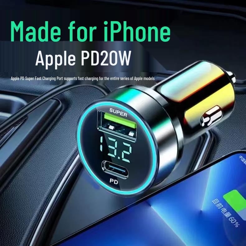 66W Dual USB Car Charger - Super Fast, Multi-Function Cigarette Lighter Adapter