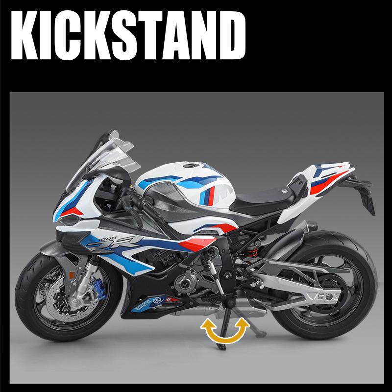 New 1/9 BWM S1000RR Large Size Simulation Alloy Motorcycle Model Shock Absorbers Carrying Lighting Collection Toy Car Kid Gift