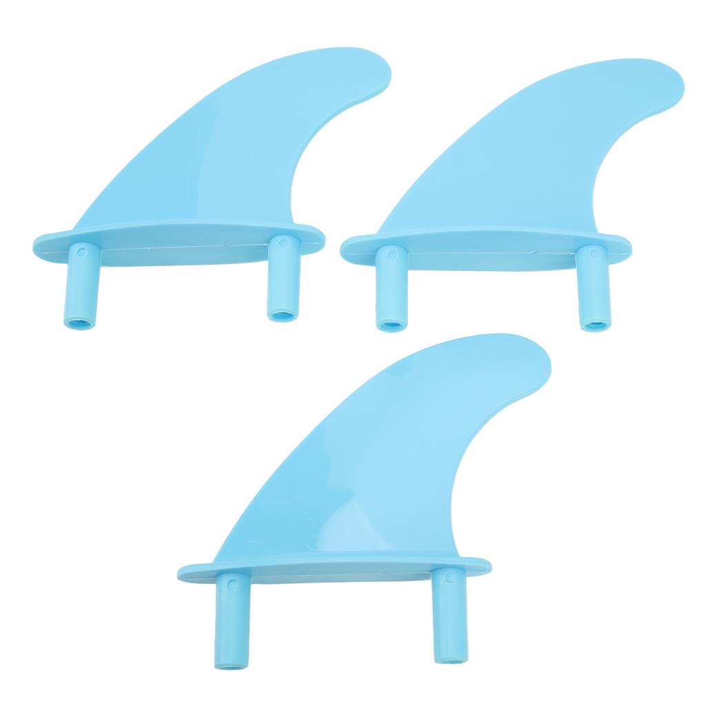 Surfboard Fins Soft Top Tri Fin Set PVC Plastic for Surfing Water Sports with Screws Blue