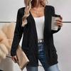 New Spring and Autumn Hollow Out Solid Color Casual Elegant Commuting Knit Long Sleeve Cardigan Jacket for Women