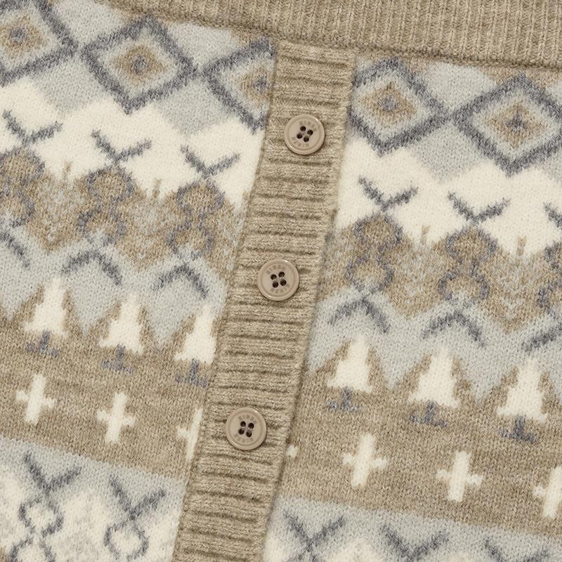 Kirsh Fair Isle Knit Mini Skirt [Sand]