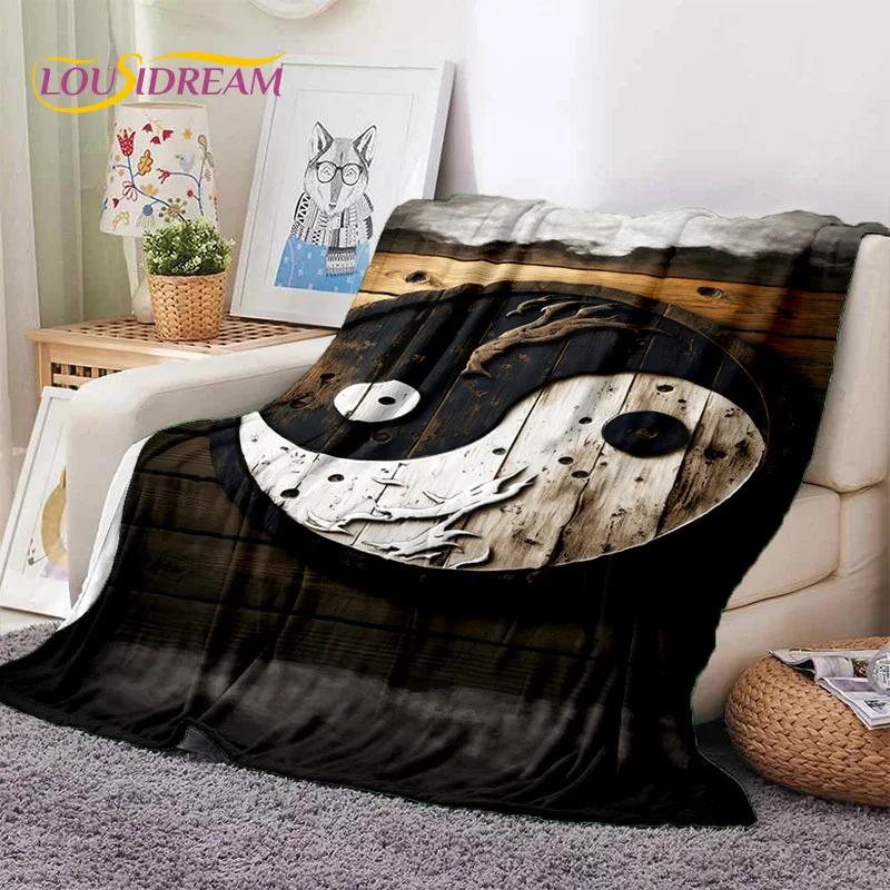 Nature Yin Yang Chinese Tai Chi Bagua Soft Flannel Blankets,Throw Blanket Comfortable Blanket for Picnic Beds Home Bedroom Gift