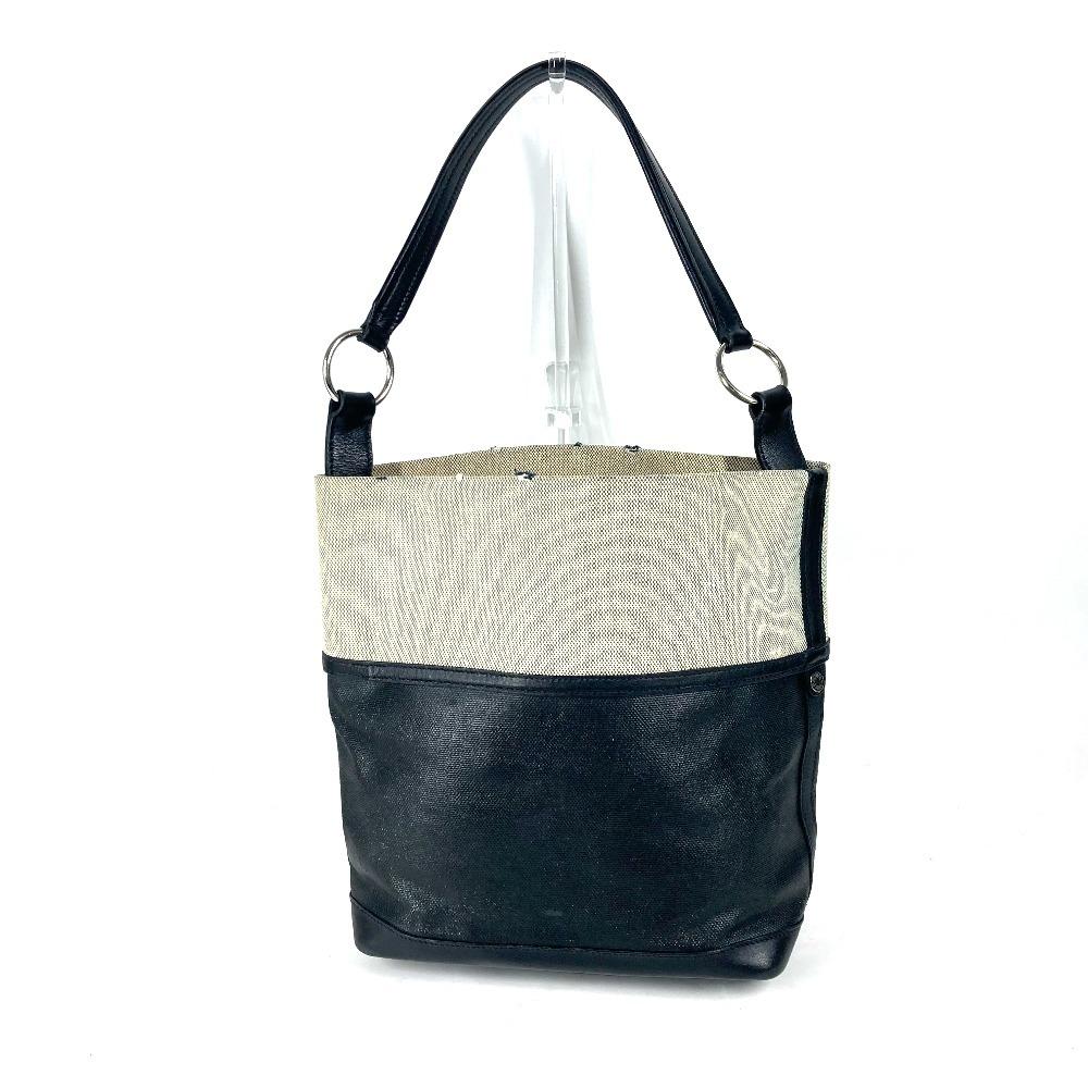HERMES Corlule 25 Bag Shoulder Bag Tote Bag Toile H / Coating canvas Black/gray