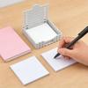 Note Organizer Portable Note Dispenser with Template Compact Desktop Organizer Sticker Holder 3x3 Inch Notepad for Office
