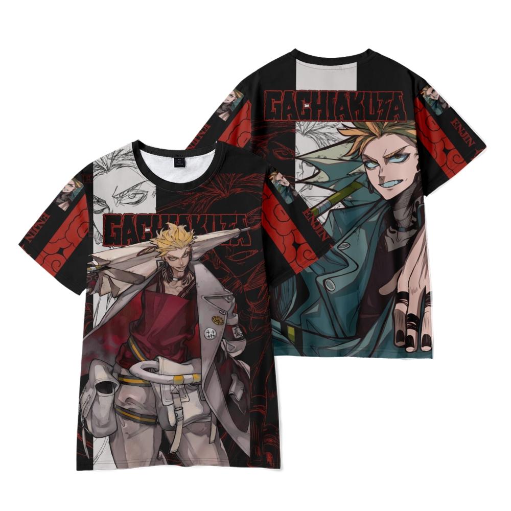 

Women Men s T-shirts GACHI AKUTA Anime Printed O-Neck Oversized Short Sleeves Fashion Mens Clothing Streetwear XXS