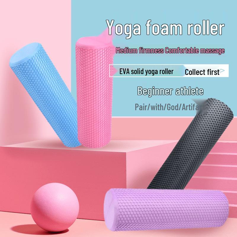 Solid EVA Foam Roller with Grid Pattern for Muscle Relaxation and Yoga Massage