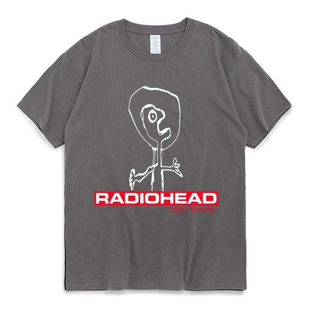 Radiohead The Bends Grafiska T-shirts 90-tals Vintage Punk Hip Hop Kortärmad T-tröja Oversized Streetwear T-shirt unisex