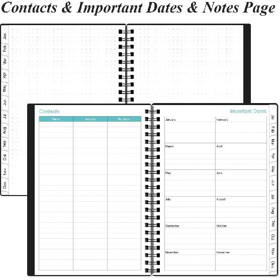 2026 Planner - Weekly & Monthly Planner from January 2026 - December 2026, Planner 2026 with Flexible Cover, Tabs, Inner Pocket, 6.4" x 8.5", Black