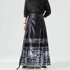 Men Vintage Pleated Horse Face Skirt Male Street Wear Black Hanfu Skirt Pants Men Women Chinese Style Harajuku Skirts