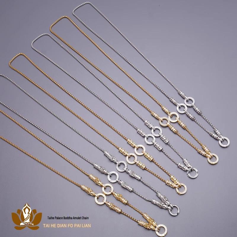 18K vergoldete Drachenkopf-Amulett-Halskette mit mikrogefassten Diamanten - Unisex-Mode