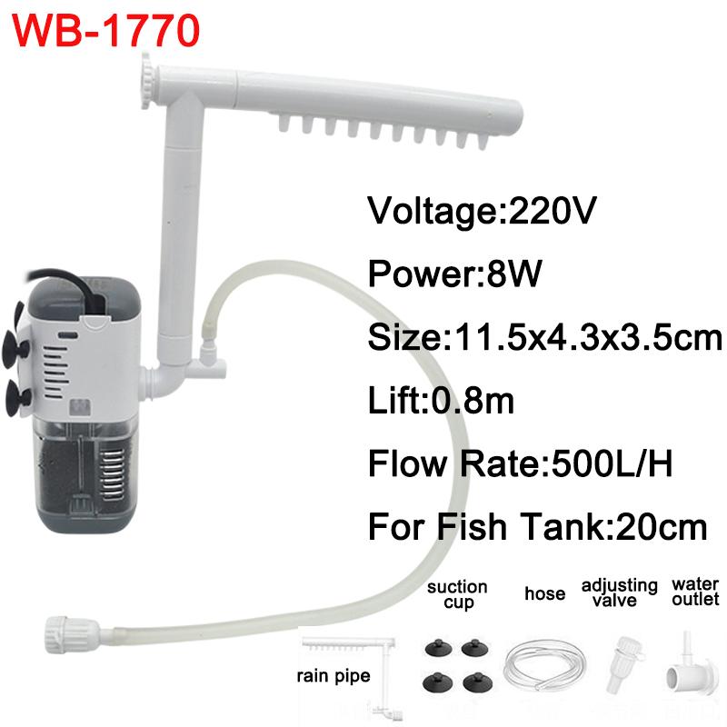 

Aquarium Multi-functional Filter Pump Fish Tank Submersible Air Oxygen Aerator Water Change Pump Wave-making Fountain Water Pump