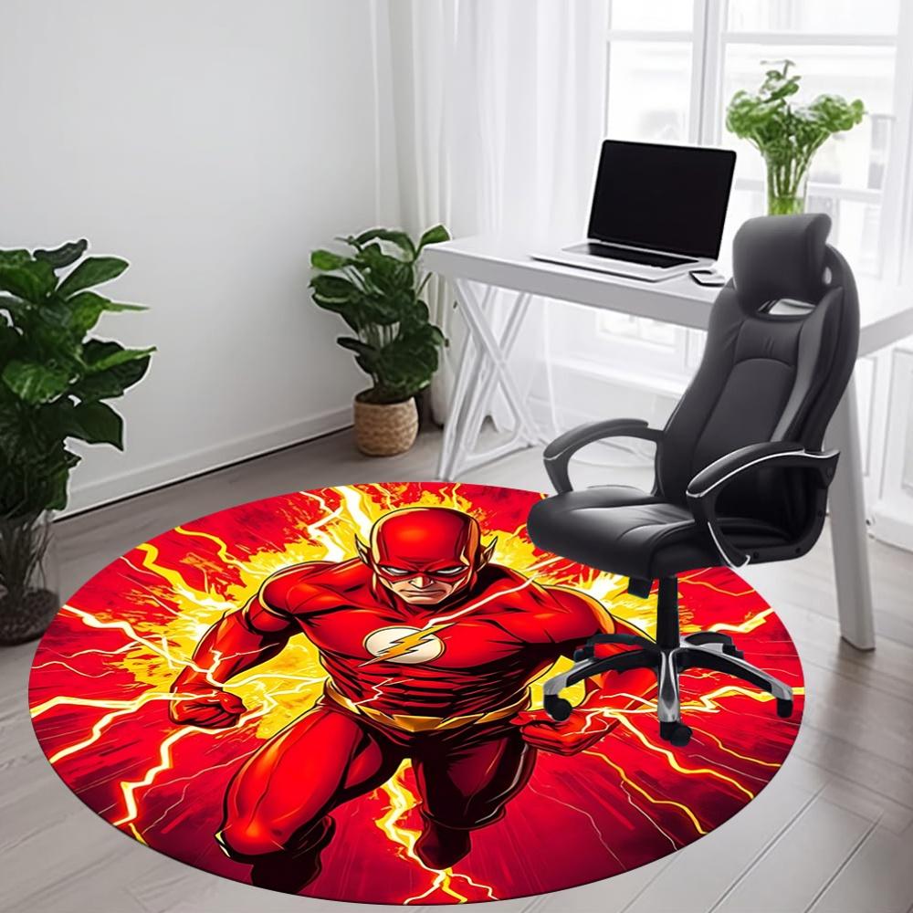 1pc Flash Speedster Office Round Area Rug, Under Office Chairs Bedroom Living Room Home Decor, Room Deco, Available in Various Sizes