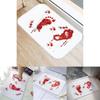 Halloween Blood Footprint Pattern Bath Mat With Polyester Fabric And Cartoon Design For Bathroom Decor