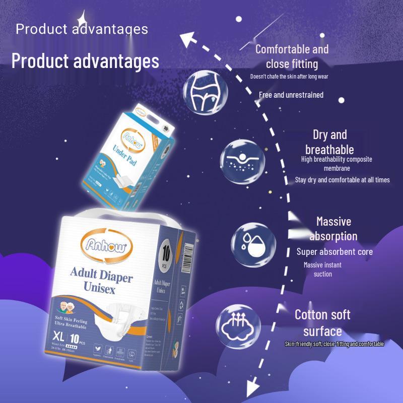 Premium Adult Pull-Up Diaper Pants: Dry, Breathable, Comfortable Fit with High Absorption