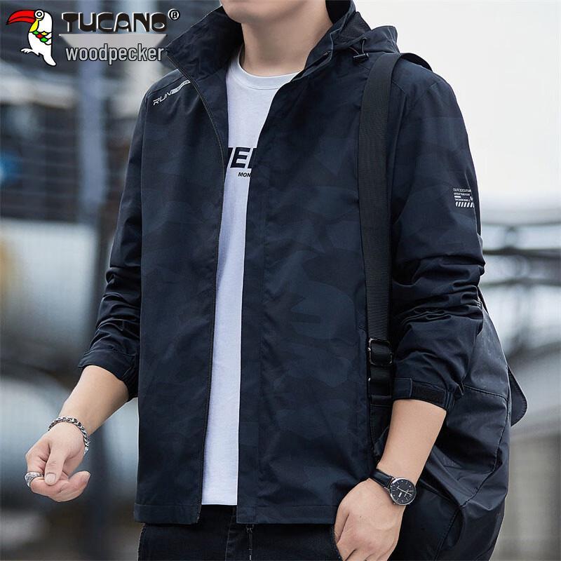 

TUCANO Men s Autumn/Winter Hooded Windproof Casual Jacket XL