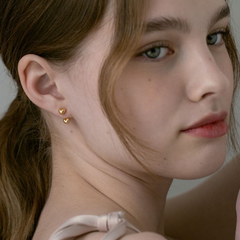 Tatiana (925 Silver) Two Heart Ear Jacket Earrings EC1991