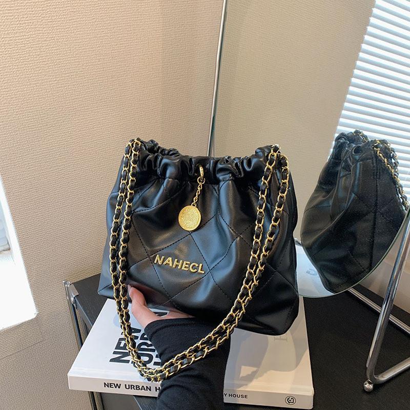 Трендовый трансграничный стиль, сумка среднего размера из полиуретана, черно-белая чёрный