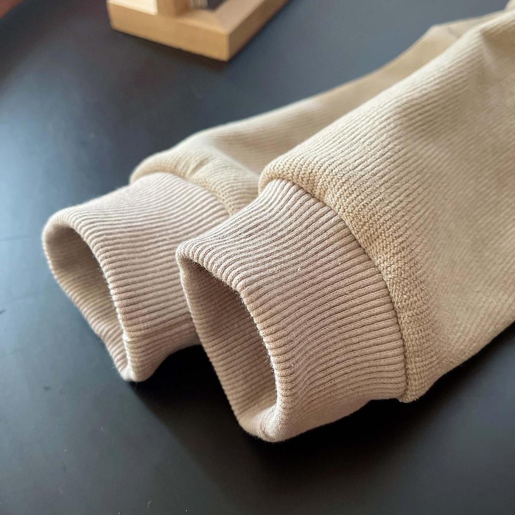 Modisches Herbst-Zweiteiler-Set für Jungen 2025: Lammwolle-Sweatshirt & Cord-Hose