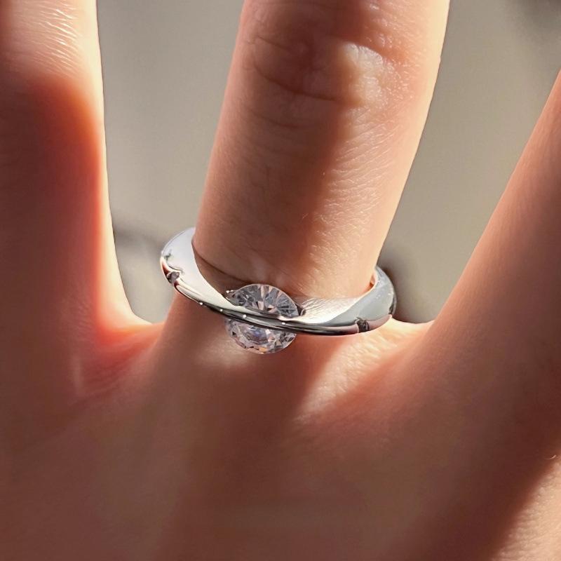 Fashion Zircon Planet Open Ring For Women Men Lover Y2K Party Jewelry Gift Accessories