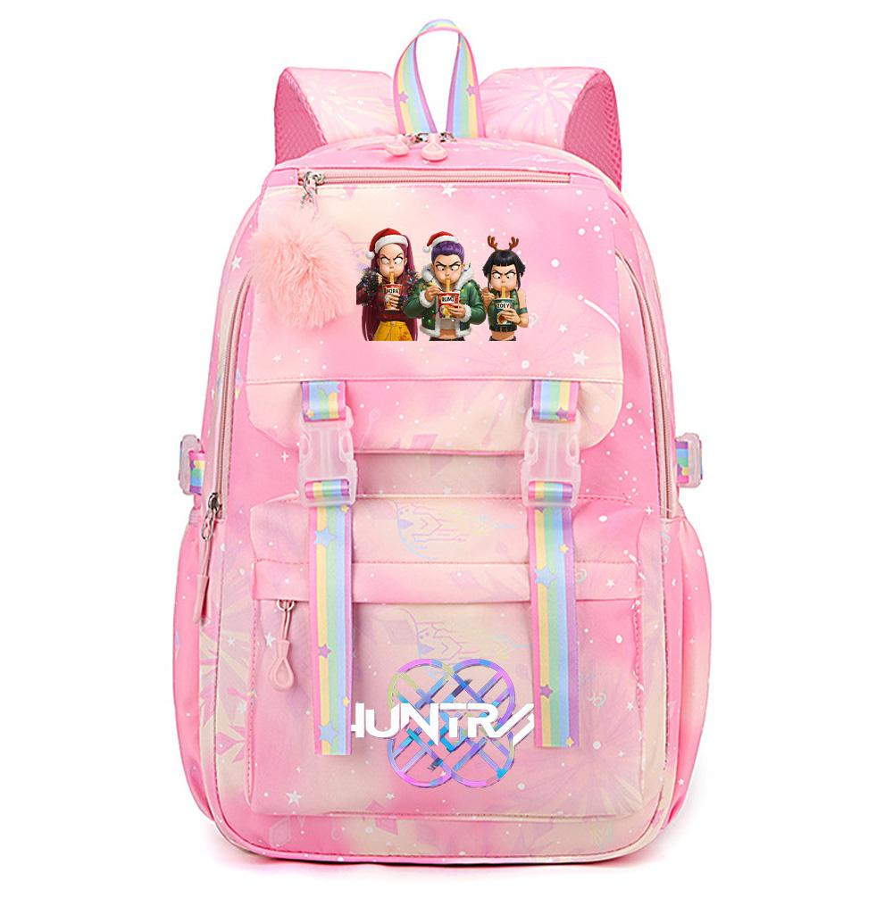 Cartoon Weihnachten KPop Dämonenjäger Bedruckter Rucksack mit großem Fassungsvermögen, wasserdicht, für Teenager, Schüler, Mädchen, Jungen, Schultasche, Bücherrucksack, Damen, wasserdichte Reisetasche