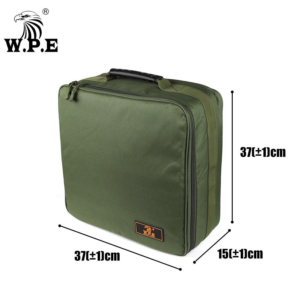 W.P.E Carp Reel Tackle Bag - Splashproof 37x37x15cm Fishing Handbag for Accessories
