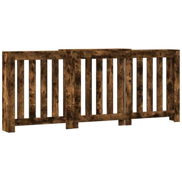 VidaXL Cache-radiateur chêne fumé 205x21,5x83,5 cm bois d'ingénierie, bouchon de radiateur, cache-radiateur haut, radiateur 852766