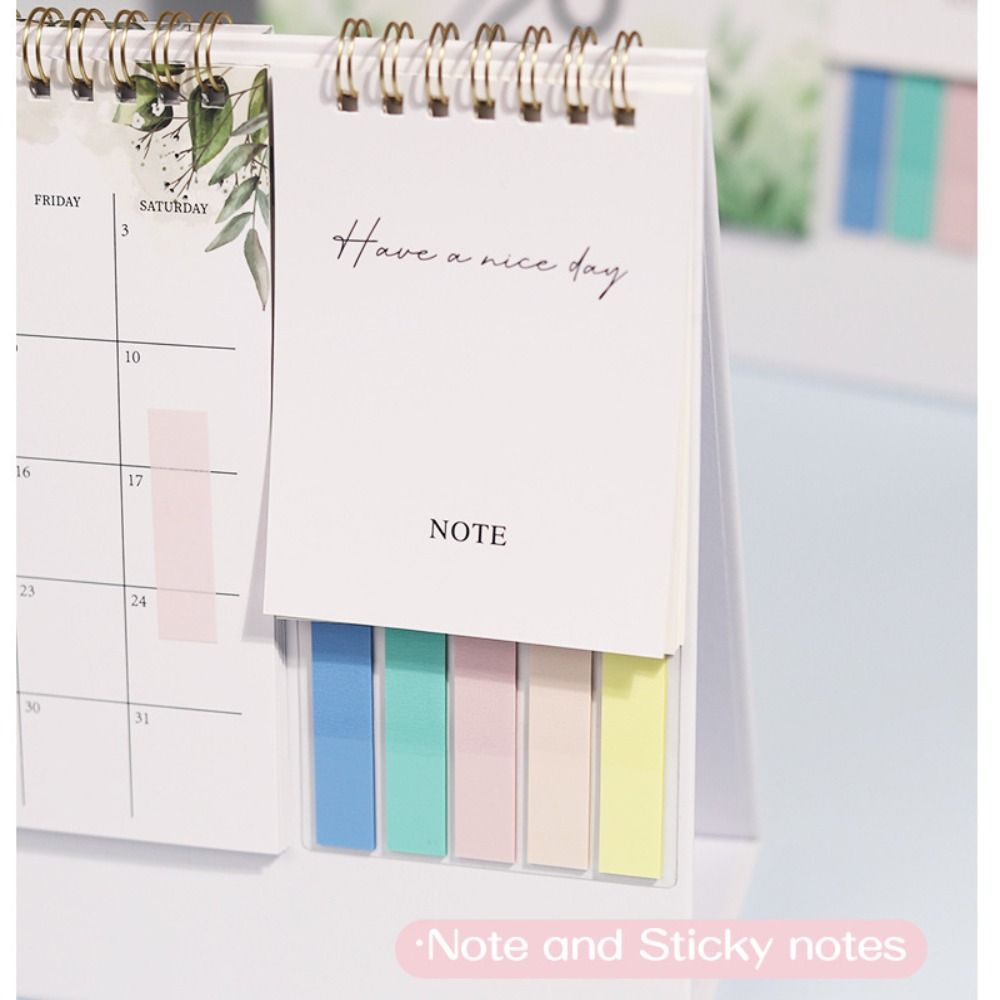Jan. 2026 - Dec. 2026 2026 Flower Calendar Daily Study Foldable English Calendar Colorful Planning Double-coil Calendar Office