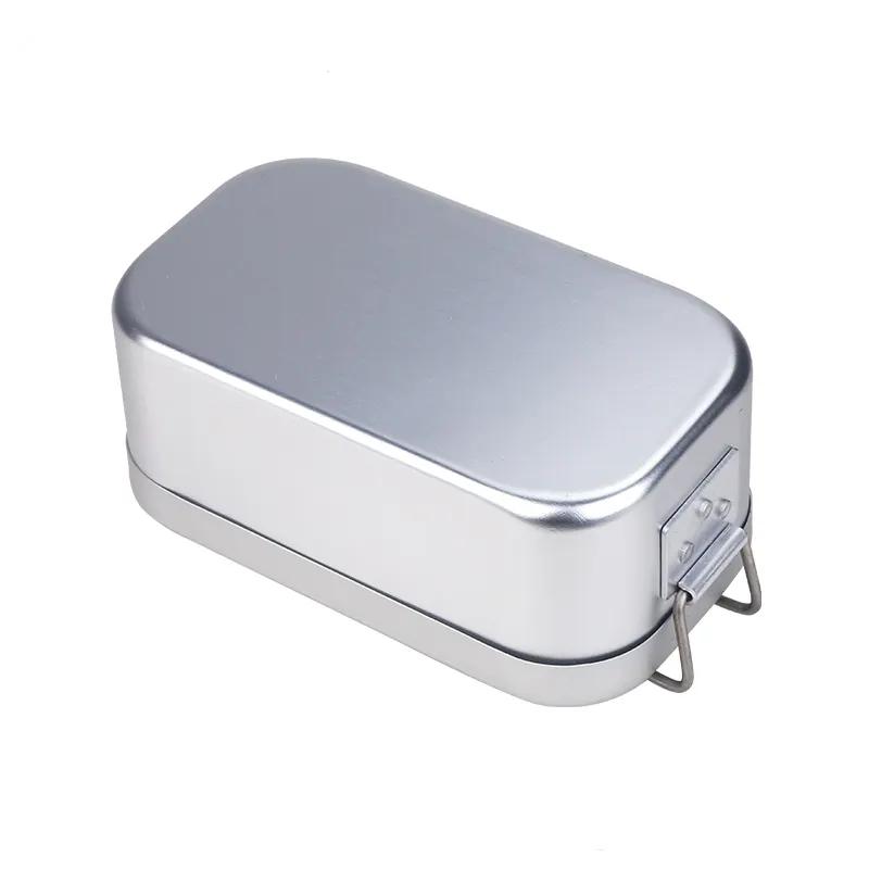 Wandern Camping Kochgeschirr Anodisiert Bento Japanische Bento-Box Überleben Aluminium Lunchbox Feldgeschirr