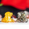 Resin Filled Natural Crystal Dog Figurine With Warm Heart Pet Decor For Gift Giving