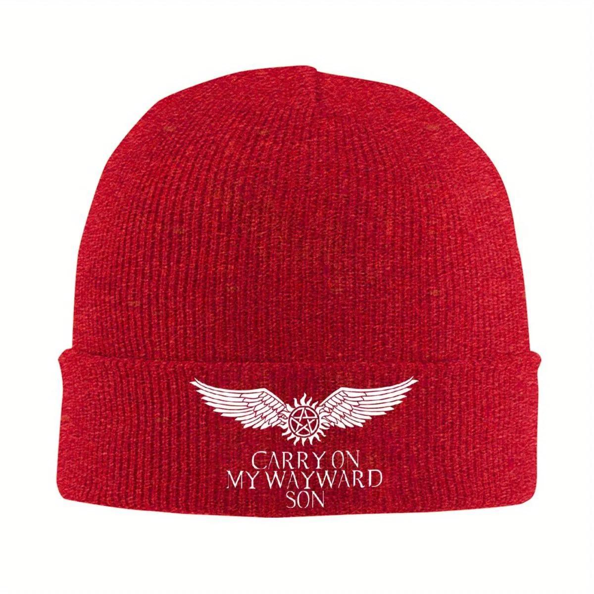 

New Supernatural Wing Knitted Caps Womens Unisexs Beanie Winter Hat Acrylic Dean Sam Warm Melon Cap