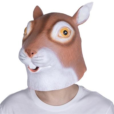 Süße gelbe Eichhörnchen-Latexmaske, Tier-Rollenspiel-Requisiten, Halloween-Maskerade-Party