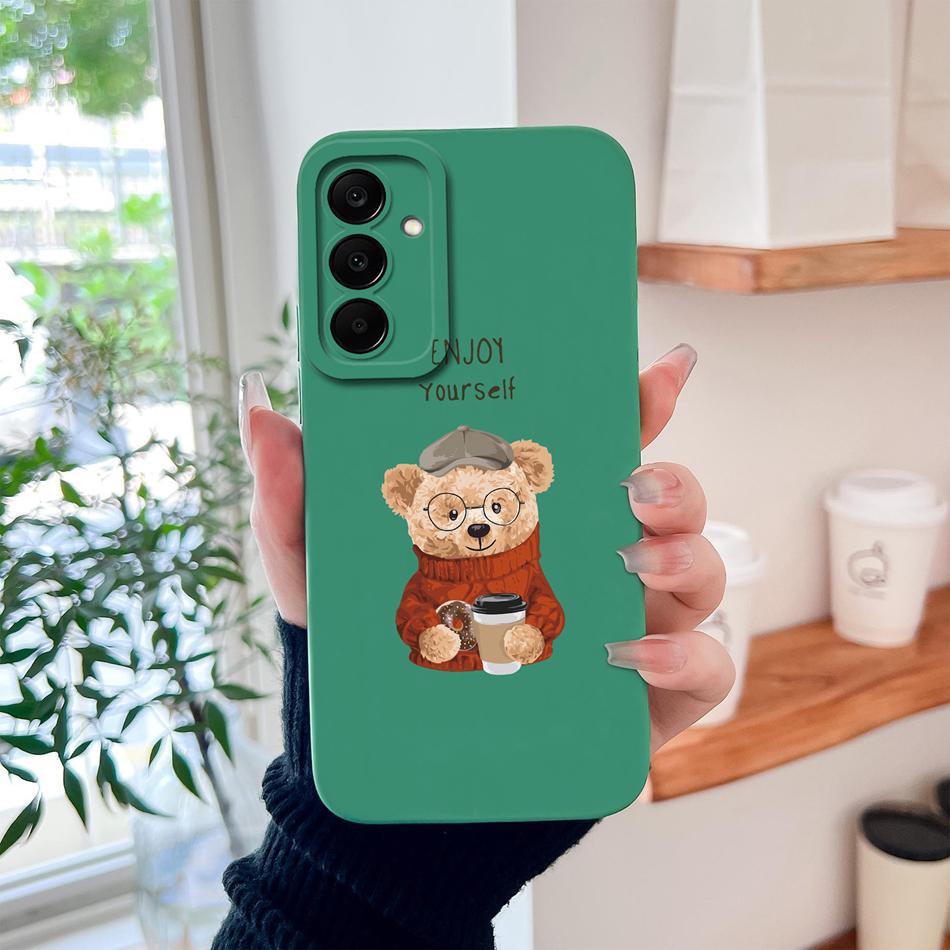 For Samsung Galaxy A37 A57 A17 A07 Phone Case Cute Astronaut Smooth Liquid Silicone Full Coverage Anti Drop Soft Durable Bumper