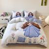 Cartoon  princess Motif,Bed Linen,Microfibre Bedding Sets, Children's Bed Linen  for Teenagers 3D Printed  DuvetCover with Zip