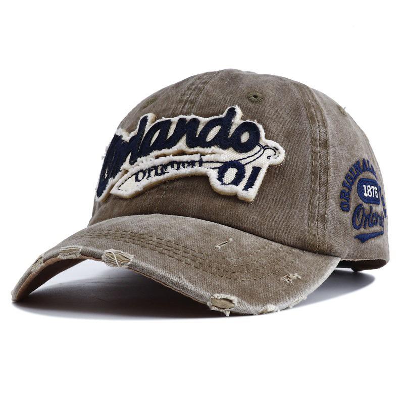 1PC Peaked Cap Spring Summer Embroidery Sun Visors Baseball Hat Punk Holes For Men Women Snapback Hip Hop Letter Washed Cotton