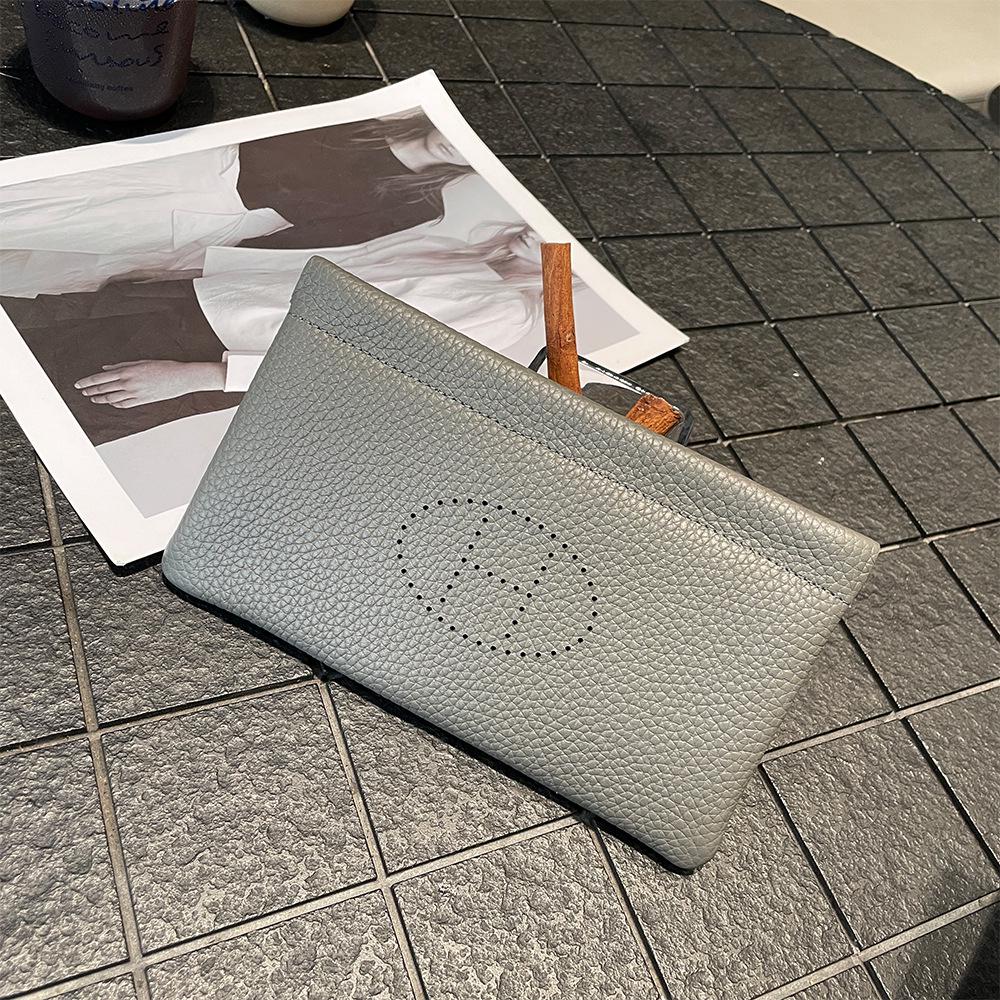 

Кошелек из натуральной кожи с зернистой текстурой личи, сумка для телефона с отделением для монет и застежкой-фермуаром