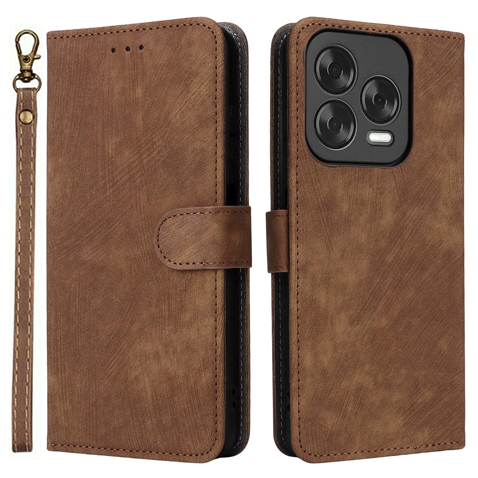 

Wallet Case For ZTE Blade V70 Design/nubia V70 Design/Blade V70 Vita RFID Blocking PU Leather Cover Stand View Brown