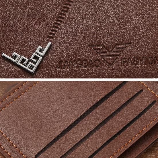 Men Wallet Faux Leather Solid Color Vintage Large Capacity Multi Pockets Portable Foldable Coin Changes Storage Purse Card Adult Sex Wear CLE