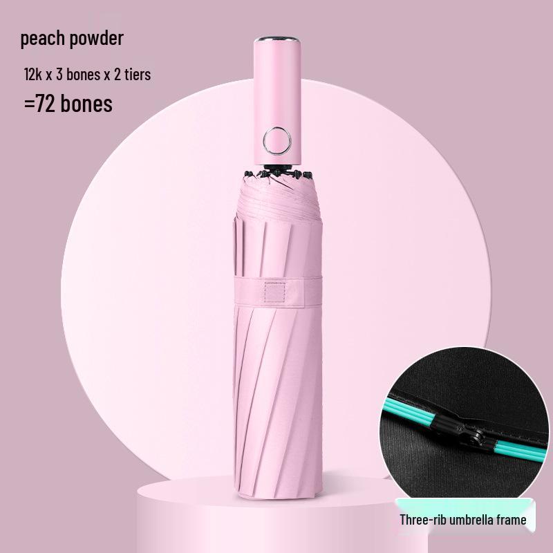 72-Rib Automatic Folding Umbrella for All Weather - Sunshade and Sunscreen for Men, Women, and Students