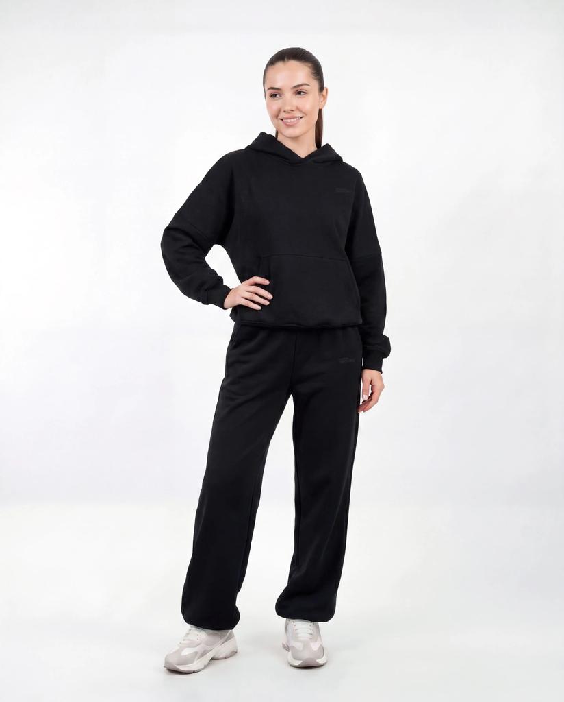 Wings Unleash Women' Oversize Cotton Black Tracksuit Set