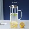 Jarra Minimalista de Vidrio de Borosilicato 1L/1.2L/1.5L Resistente al Calor con Filtro Extraíble para Servir Bebidas Frías y Calientes en Casa