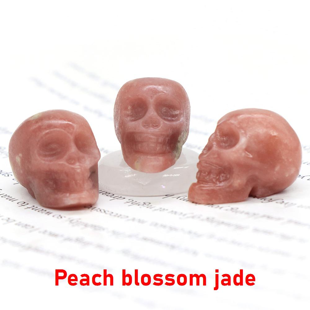 Natural Crystal Skull Ghost Head Statue Rose Quartz Stone Reiki Collectible Diy Gem Carved Spiritual Wicca Home Decor Gift 30Mm