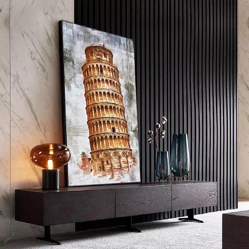 World City Landscape Paris Eiffel Tower London New York Hand-painted Poster Nordic Style Wall Art Picture Home Decor Canvas