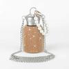 300ml Bling Rhinestone Vacuum Flasks Stainless Steel Thermos Bottle With Pearl Chain Water Bottle Portable Insulating Cup Mug