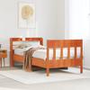 Vidaxl Bed Frame Without Mattress, Waxed Brown, 75X190 Cm, Pine
