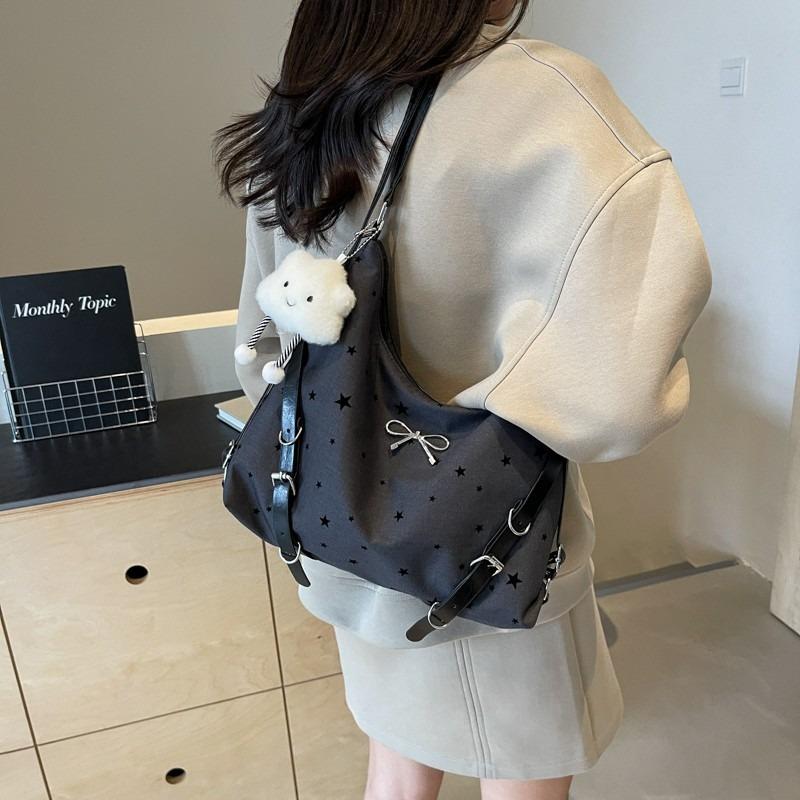 Personalized Casual Large-capacity Shoulder Bag, New Fashion Polka Dot Portable Tote Bag, Commuter Backpack.