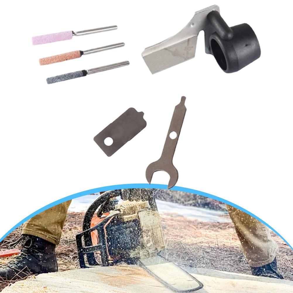 1Set 6.2 Cm Long Electric Grinding AccessoriesChainsaw Sharpening Attachment Kit: Metal Accessories For Outdoor Gardening