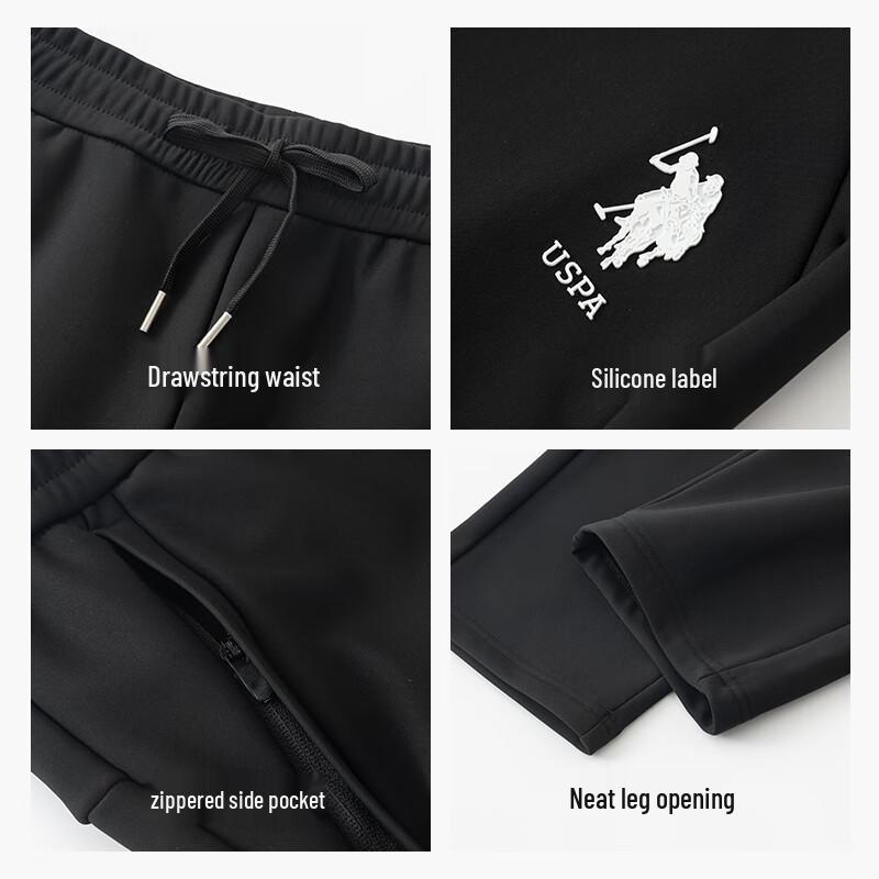 U.S. POLO ASSN. Men's Fleece-Lined Wrinkle-Free Warm Sweatpants