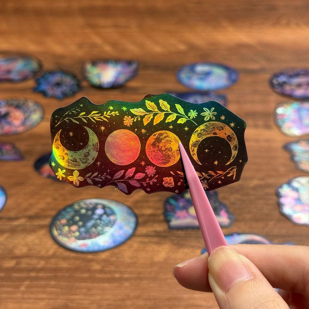 50 Cartoon Laser Creative Creature Graffiti Stickers Decorate Guitar Notebook Suitcase DIY Waterproof