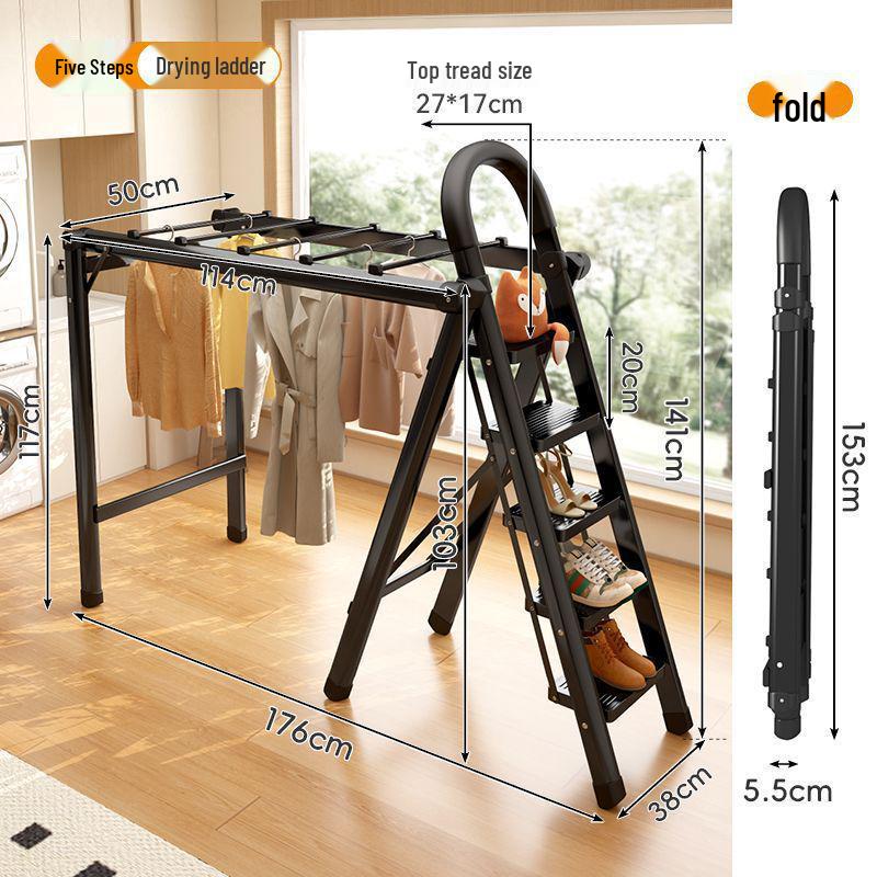 

Складана драбина подвійного призначення: Вуглецева сталь, Протиковзкий, Для приміщень/вулиці, А-подібна рама, Телескопічний