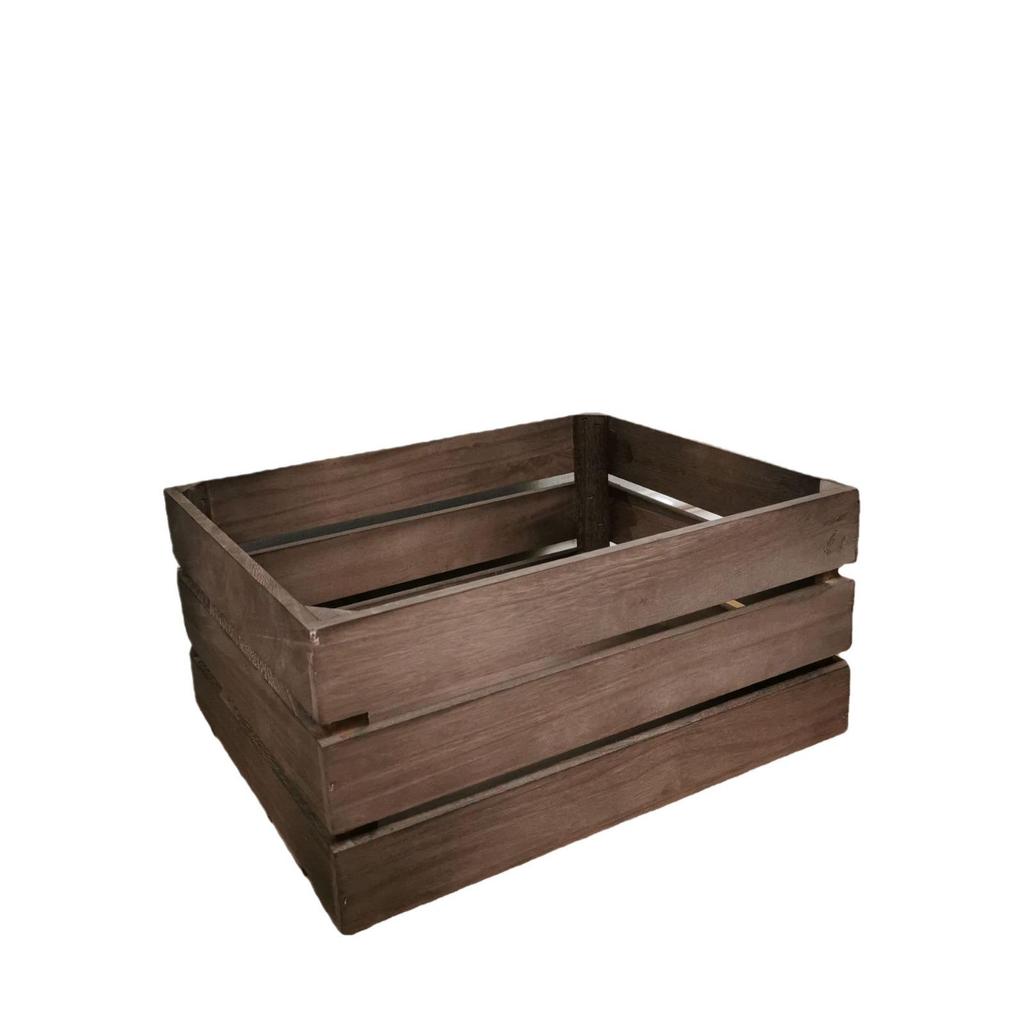Distressed Wooden Rectangular Basket for Fruit & Vegetable Display